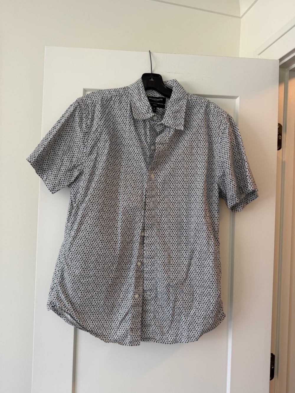 Bonobos Short-Sleeve Geometric Button-Down Shirt - White/Black